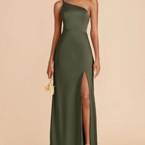 Women’s Birdy Grey Olive Matte Satin Kensie Bridesmaid/Prom/Formal Dress Size S